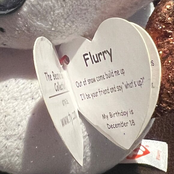 TY Flurry Beanie Boos Christmas Snowman Plush Toy NWT - Picture 3 of 3